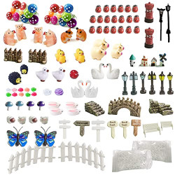 111 Pieces Fairy Garden Miniatures Accessories