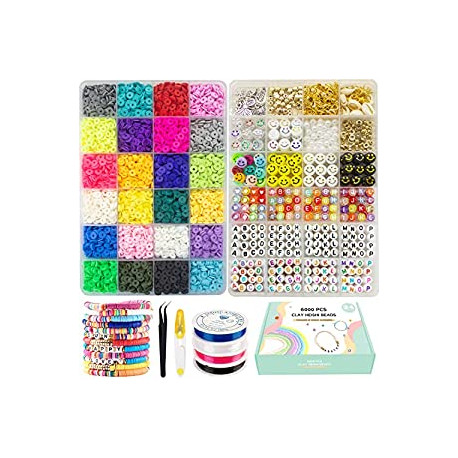 Total 7200 Pcs | Clay Beads for Bracelet Making Kits