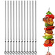 12PCS Kabob Skewers Flat Metal BBQ Barbecue Skewer 14" Long Stainless Steel S