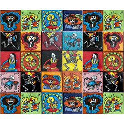 30 Hand Painted Day of The Dead Mexican Talavera Tiles 2 x 2