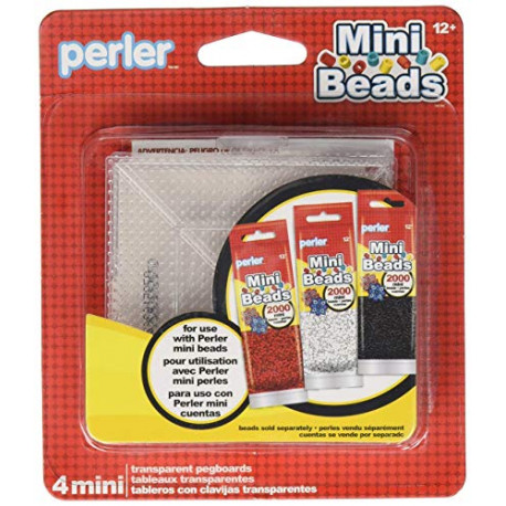 Perler Mini Beads Square Mini Pegboard Set, 4 pcs