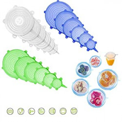 18pcs Silicone Stretch Lid Food Cup Bowl Cover Reusable Mug