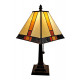 Style Mini Accent Lamp Mission 15" Tall Stained Glass Red Yellow