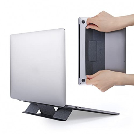 Compact Adhesive Laptop Stand 2” Elevation for Typing Ergonomics