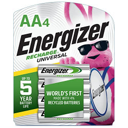 Recharge Universal AA Battery Pre-Charged, 4 Count