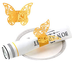 100pcs 3D Butterfly Paper Napkin Rings