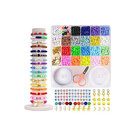 Clay Beads for Bracelets Making Aesthetic Kit with Smiley Face Beads 4650+Pcs