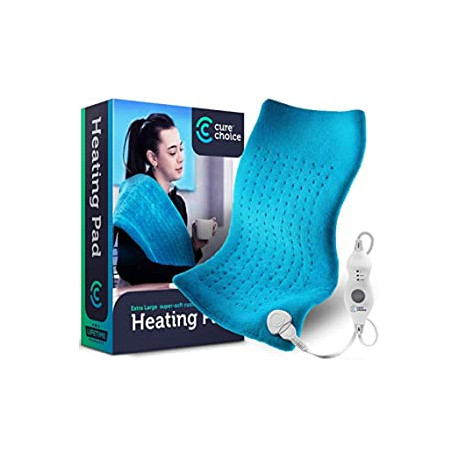 Pack 2 of Large Electric Heating Pad for Back Pain Relief + Storage Pouch, Ultra Soft 12"x24"