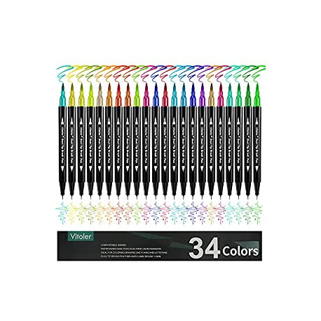 Markers for Kid Adult Coloring Drawing Planner Calendar Art Projects(34 Colors Pen)