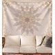 Bohemian Tapestry Wall Hanging, Beige White Floral Tapestry