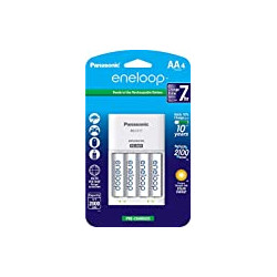 Panasonic K-KJ17MCA4BA Advanced Individual Cell Battery Charger Pack with 4 AA eneloop