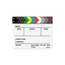Dry Erase Director's Film Movie Clapperboard Slate for Film TV MovieCut Action Scene (10x12in/24.5x30cm),Black