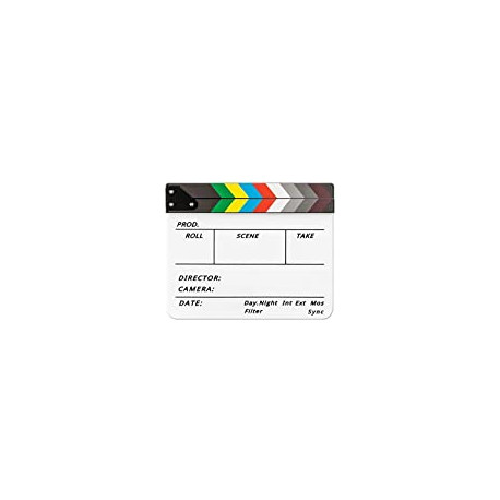 Dry Erase Director's Film Movie Clapperboard Slate for Film TV MovieCut Action Scene (10x12in/24.5x30cm),Black