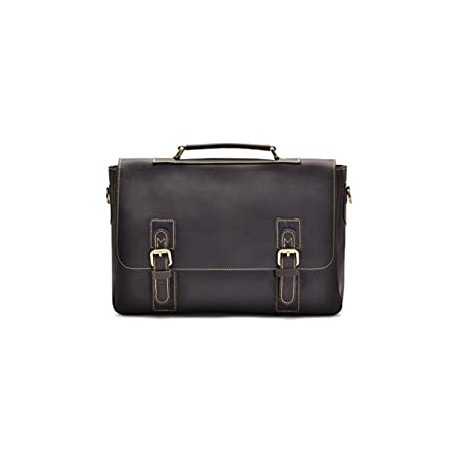 Men’s Leather Satchel Briefcase (Genuine) Vintage Crossbody 15” Laptop Bag