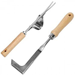 Gardening Tool with Wood Handle for Sidewalk and Patio 2 Pack