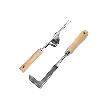 Gardening Tool with Wood Handle for Sidewalk and Patio 2 Pack