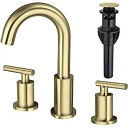2 Handle 8 Inch Brass Bathroom Sink Faucet 3 Hole Widespread