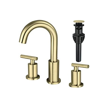 2 Handle 8 Inch Brass Bathroom Sink Faucet 3 Hole Widespread