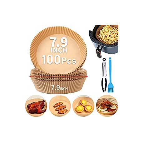 Air Fryer Liners, Airfryer Parchment Paper, 100PCS 7.9 INCH