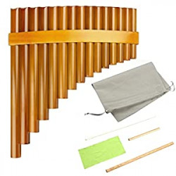 15 Pipes Brown Pan Flute G Key Chinese Traditional Musical Instrument