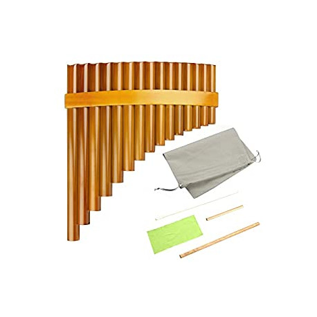 15 Pipes Brown Pan Flute G Key Chinese Traditional Musical Instrument