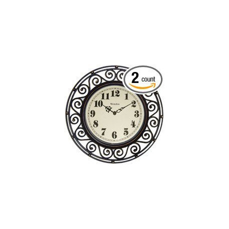 12" Filigree Rubbed Bronze Finish Clock
