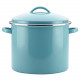 Steel Stock Pot/Stockpot with Lid - 16 Quart, Aqua Blue