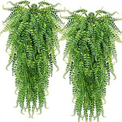 2 pcs Artificial Hanging Ferns Plants