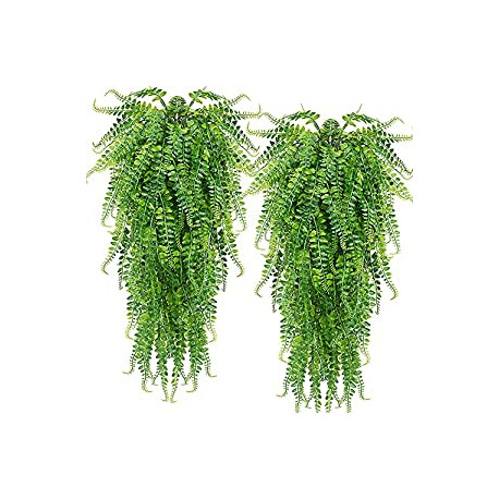 2 pcs Artificial Hanging Ferns Plants