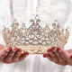 Baroque Queen Crown Gold Bride Rhinestone Wedding