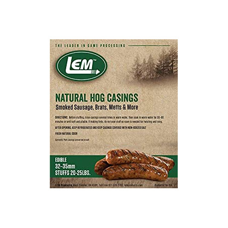 LEM Products 141 8 oz. Vacuum Sealed Bag - Hog Casings for 25 lbs. Meat