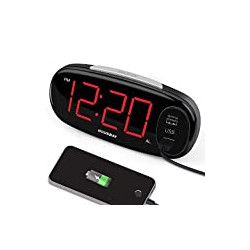 Digital Alarm Clock with Dual USB Charger
