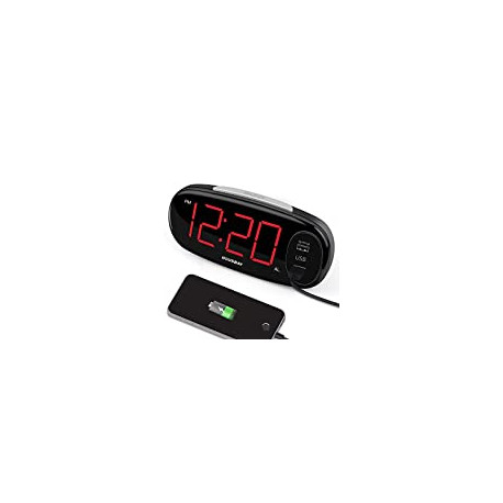 Digital Alarm Clock with Dual USB Charger