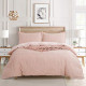 Duvet Cover Set Seersucker Stripe,King Size(104 x 90 inches) Pink,3 Pieces(1 Duvet Cover + 2 Pillow Shams)
