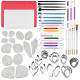 62pcs Gumpaste Flowers and Leaves Fondant Tool