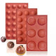 3 Packs Baking Molds for Making Chocolate, Cake, Jelly, Dome Mousse (6 Cups, 15 Cups and 24 Cups)