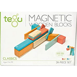 24 Piece Tegu Magnetic Wooden Block Set, Sunset