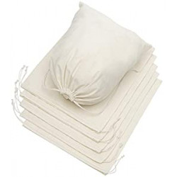 100 Percent Cotton Muslin Drawstring Bags 6/12/24 Pack
