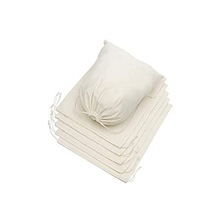 100 Percent Cotton Muslin Drawstring Bags 6/12/24 Pack
