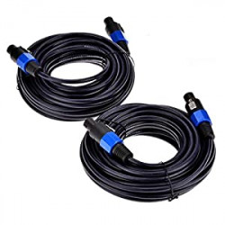 2Pack 10 ft Male Speakon to Speakon Cables