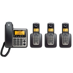 MOTOROLA M804C DECT 6.0 Corded + Cordless Phone With 3 Handsets System