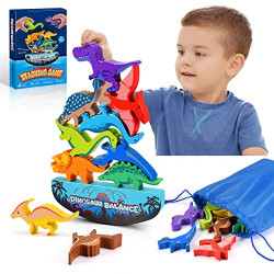 Dinosaur Toys for Kids 3-5: Wooden Stacking