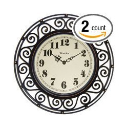 12" Filigree Rubbed Bronze Finish Clock