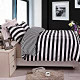 3 Pieces 100% Brushed Microfiber Striped Duvet Cover Set