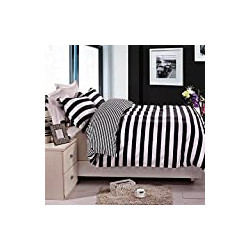 3 Pieces 100% Brushed Microfiber Striped Duvet Cover Set