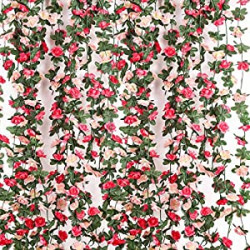 9 pcs73.8 FT Flower Garland Fake Rose Vine