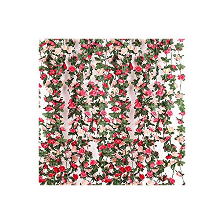 9 pcs73.8 FT Flower Garland Fake Rose Vine