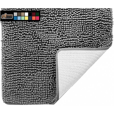 Plush Durable Rug, Bathtub and Shower Floor, 24x17, Grey
