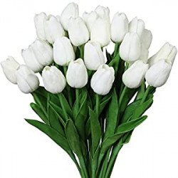 30pcs Artificial Tulip Flowers Fake Real Touch Tulips