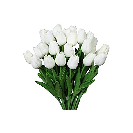 30pcs Artificial Tulip Flowers Fake Real Touch Tulips